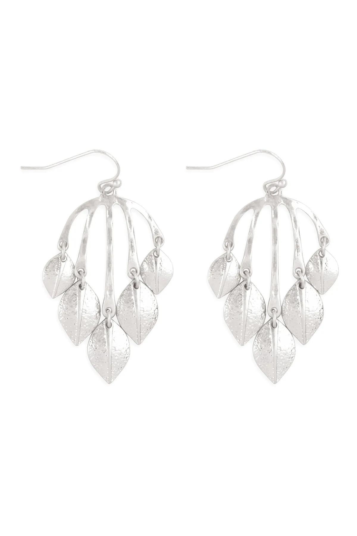 CHANDELIER LEAF DANGLE HOOK EARRINGS