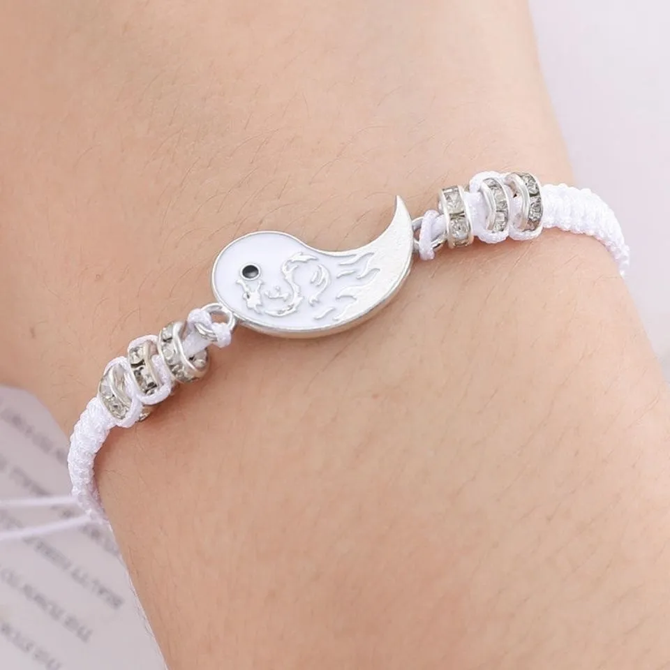 Chinese Style Retro Hand rope Tai Chi Double Dragon Bracelet