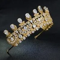 Classic Cubic Zirconia Big Royal Wedding Bridal Tiara Crown HG1162
