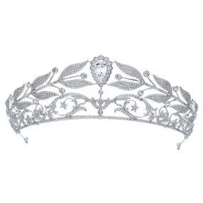Classic Cubic Zirconia Wedding Tiara Crown,Crystal Royal Tiaras for Bide CH10341