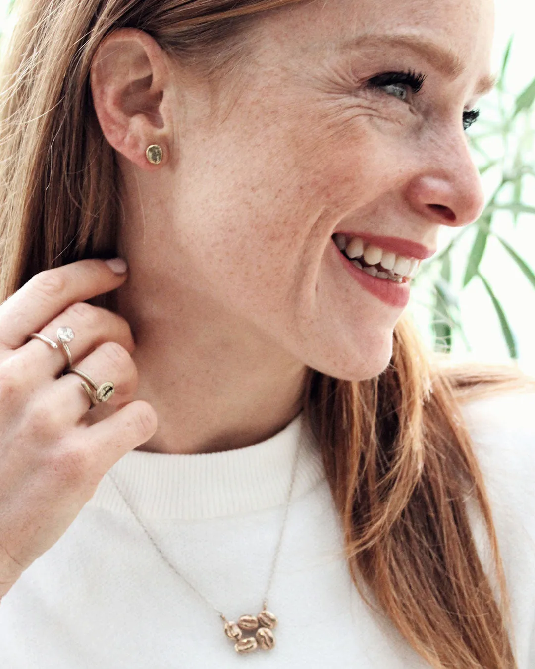 Coffee beans earrings