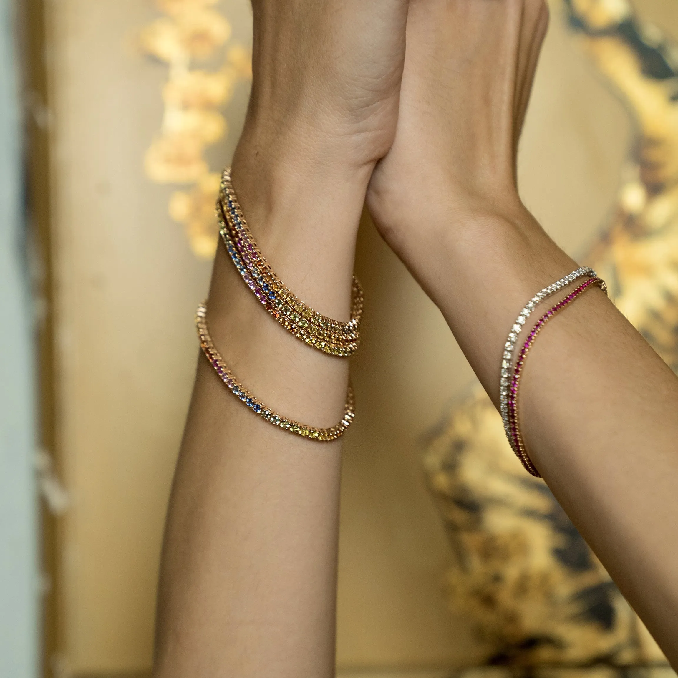 Collection Classics Tennis Bracelet Gold, Sapphire and peridot