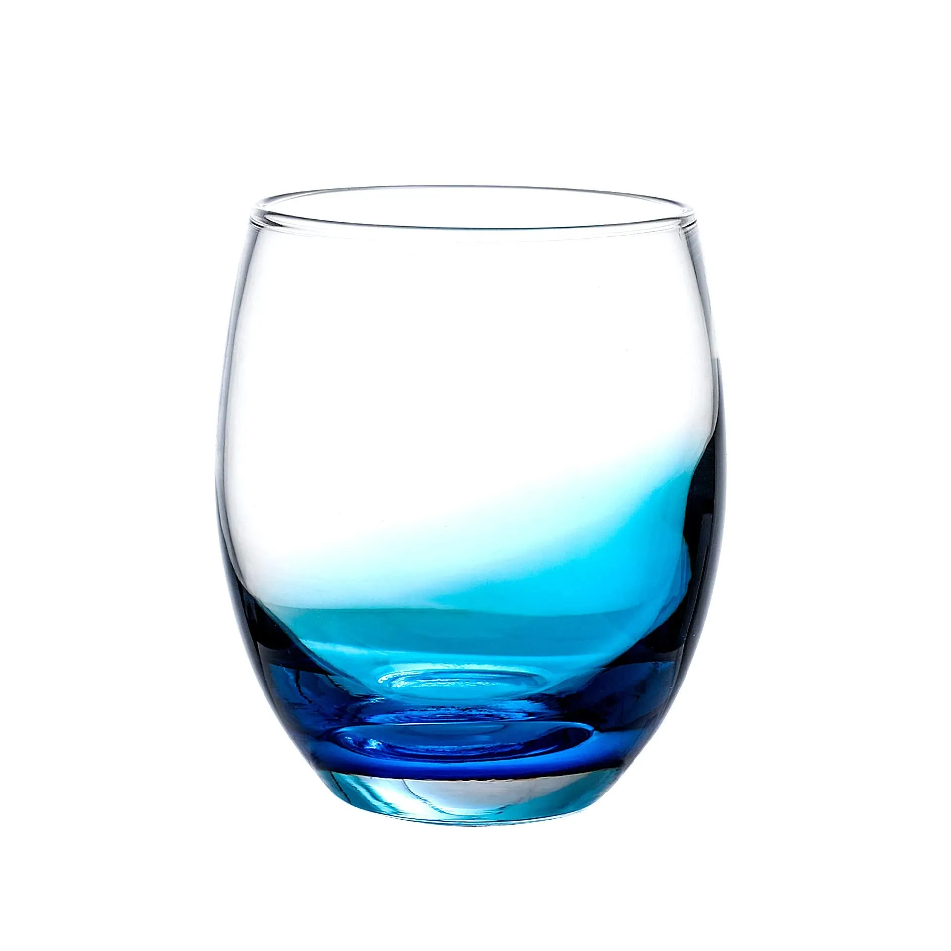 Colored Water Glasses Hand Made Glass Tumblers Set,14 OZ of 4 Colors