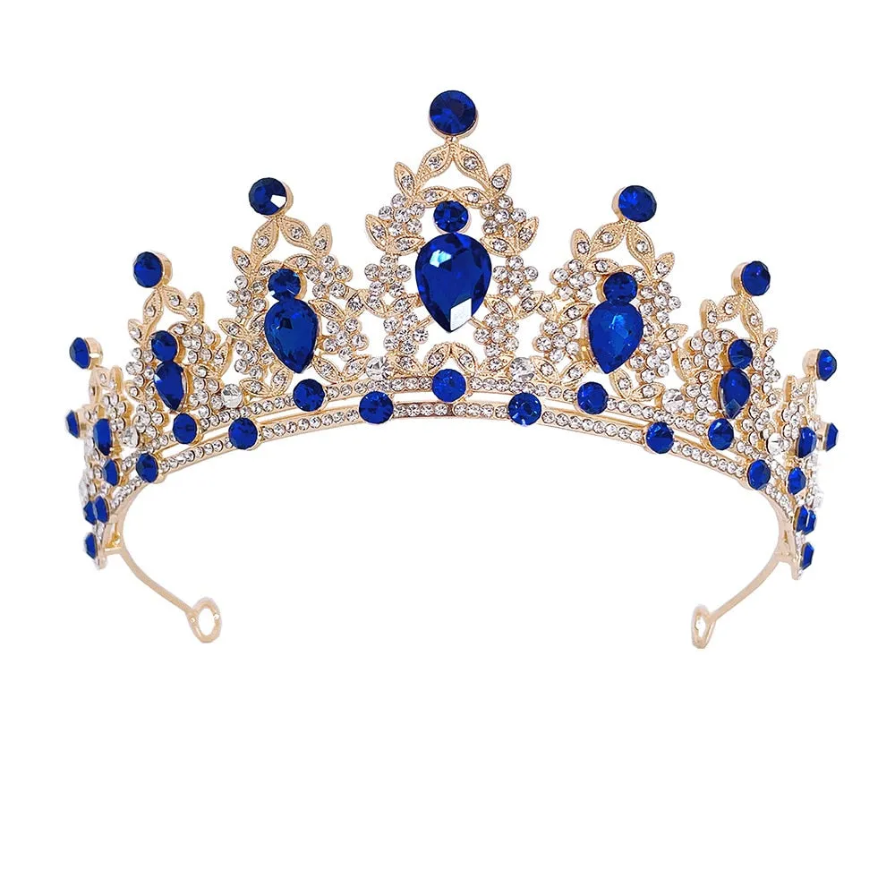 Colorful Tiara Crystal Princess Crown Party Hair Accessories