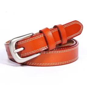 Cow Genuine Leather Pin Buckle Belt