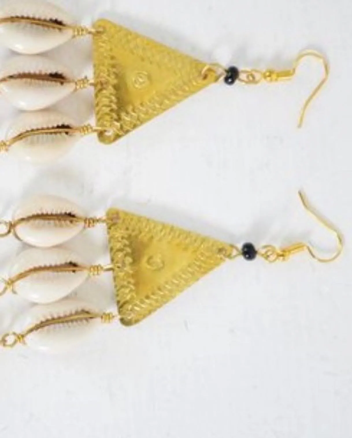 Cowrie shell chandelier earrings