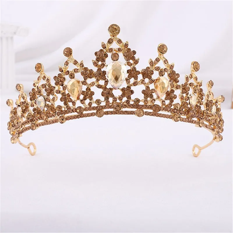 Crystal Crown for Girls Small Tiara Headdress Prom Party Hair Accessories