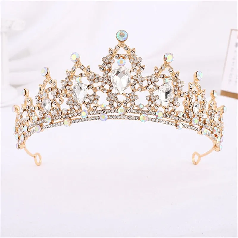 Crystal Crown for Girls Small Tiara Headdress Prom Party Hair Accessories
