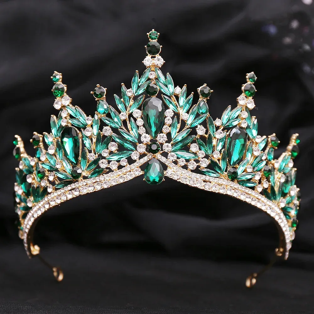 Crystal Leaves Bridal Tiara Crowns Rhinestone Hair Accessories