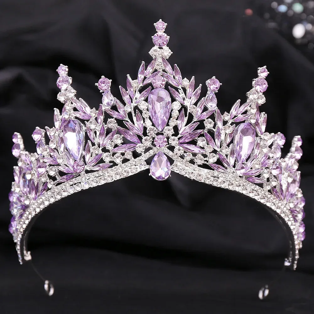 Crystal Leaves Bridal Tiara Crowns Rhinestone Hair Accessories