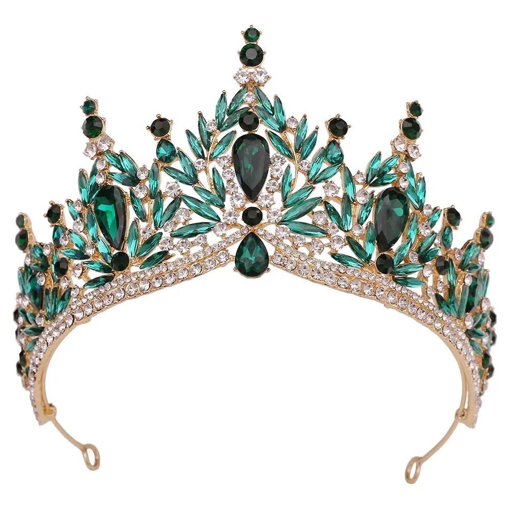 Crystal Leaves Bridal Tiara Crowns Rhinestone Hair Accessories