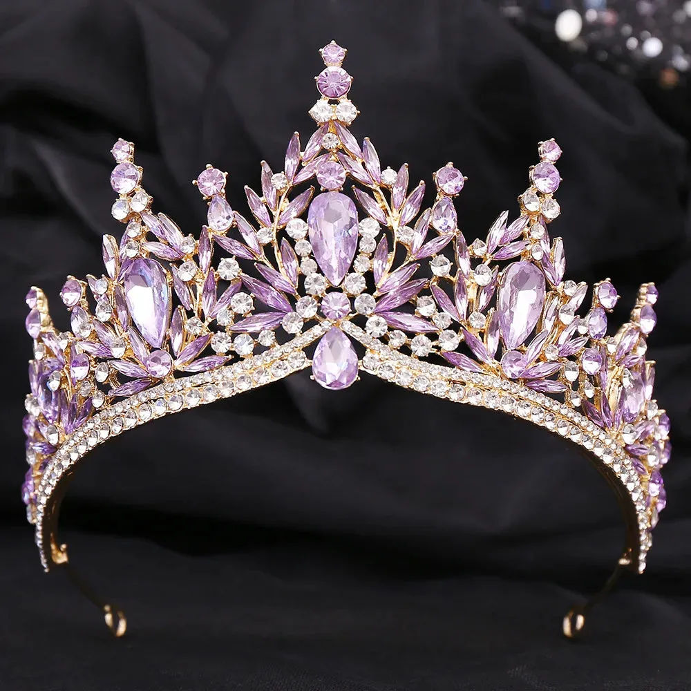 Crystal Leaves Bridal Tiara Crowns Rhinestone Hair Accessories