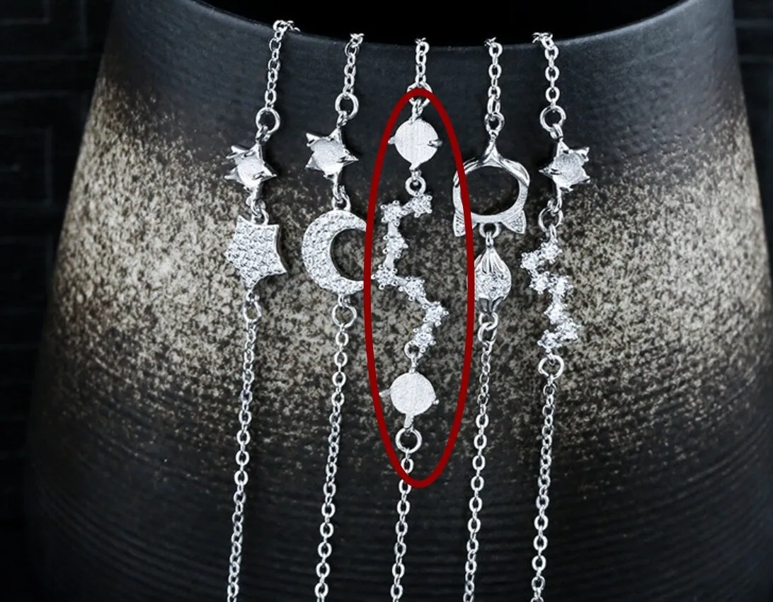 Crystals Chain Plate Bracelet Setting Tray Bulk Sterling Silver Fine 925 5x5mm For Two Stones Four Prongs Adjustable DIY Jewelry Wholesale