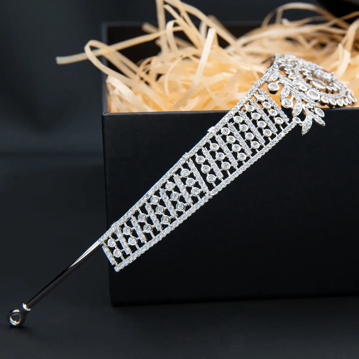 Cubic Zirconia Leaves Royal Tiara Wedding,Crystal Tiaras for Bride Party Jewelry H10357