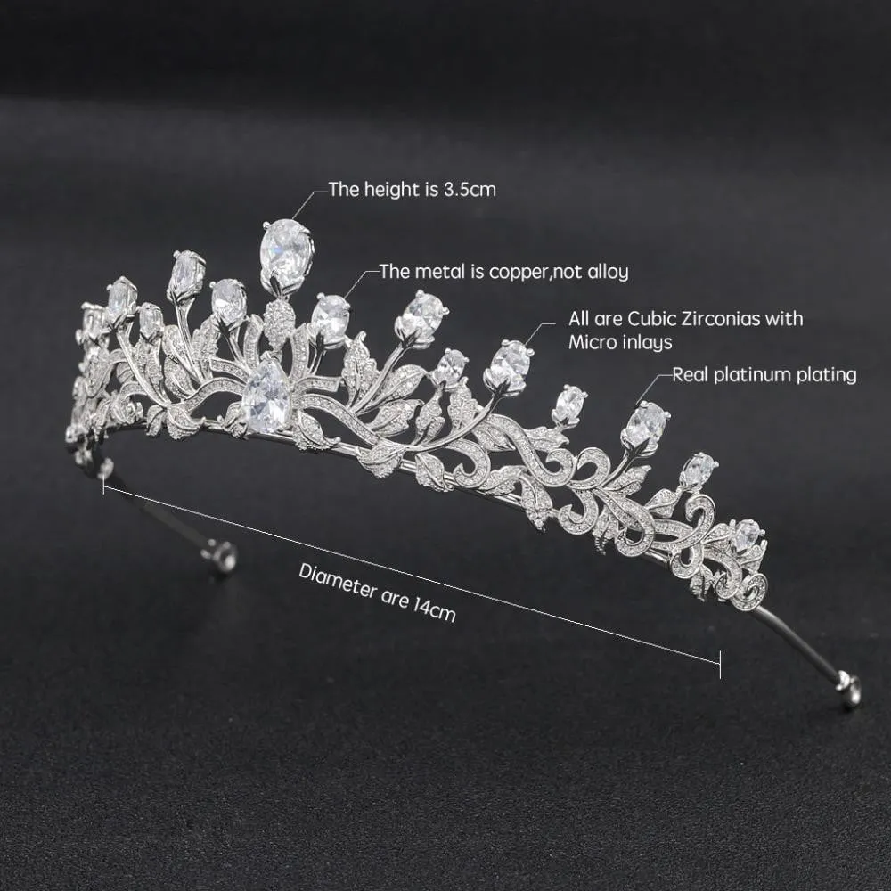 Cubic Zirconia Wedding Bridal Tiara Crown CH10099