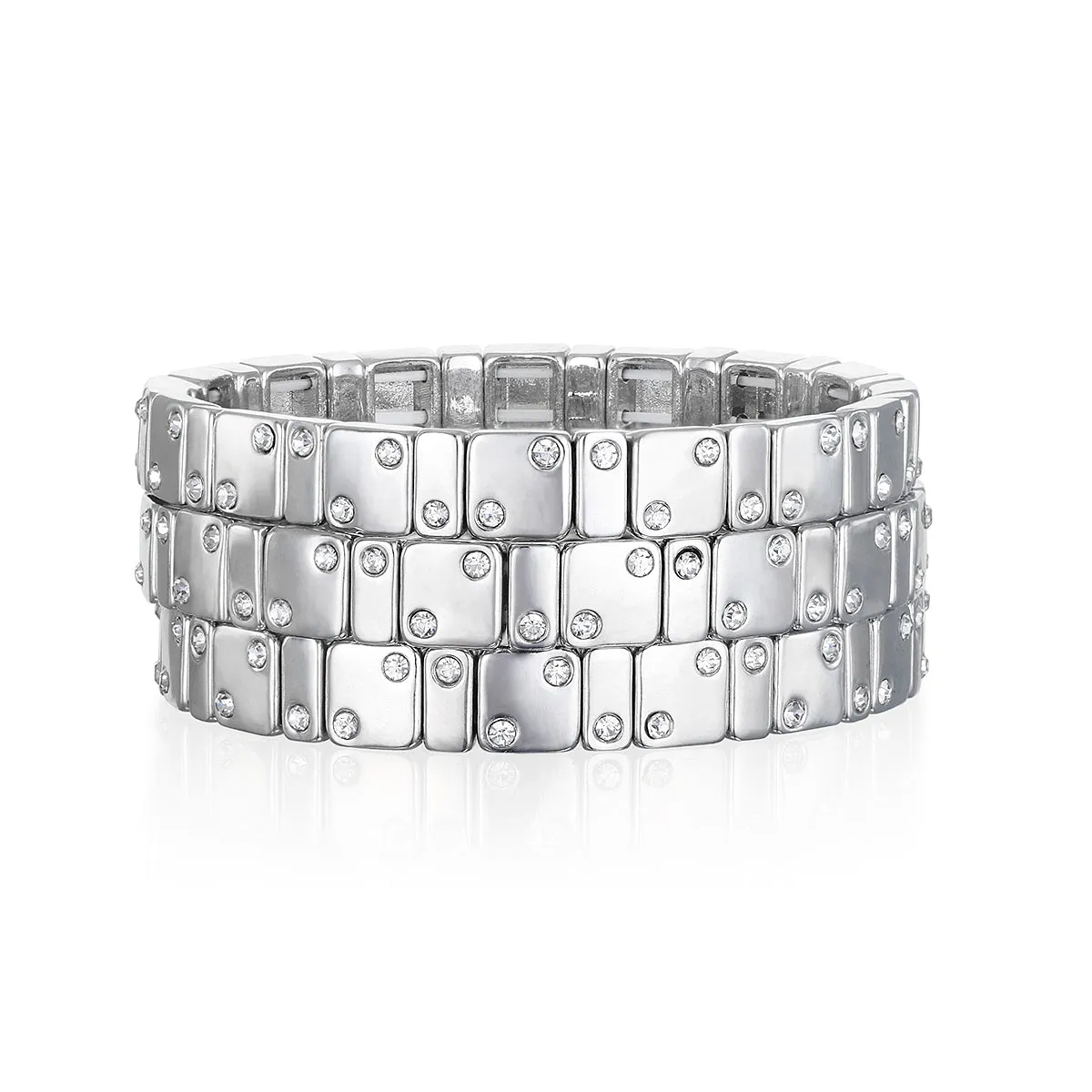 CZ Enamel Bracelet-Silver