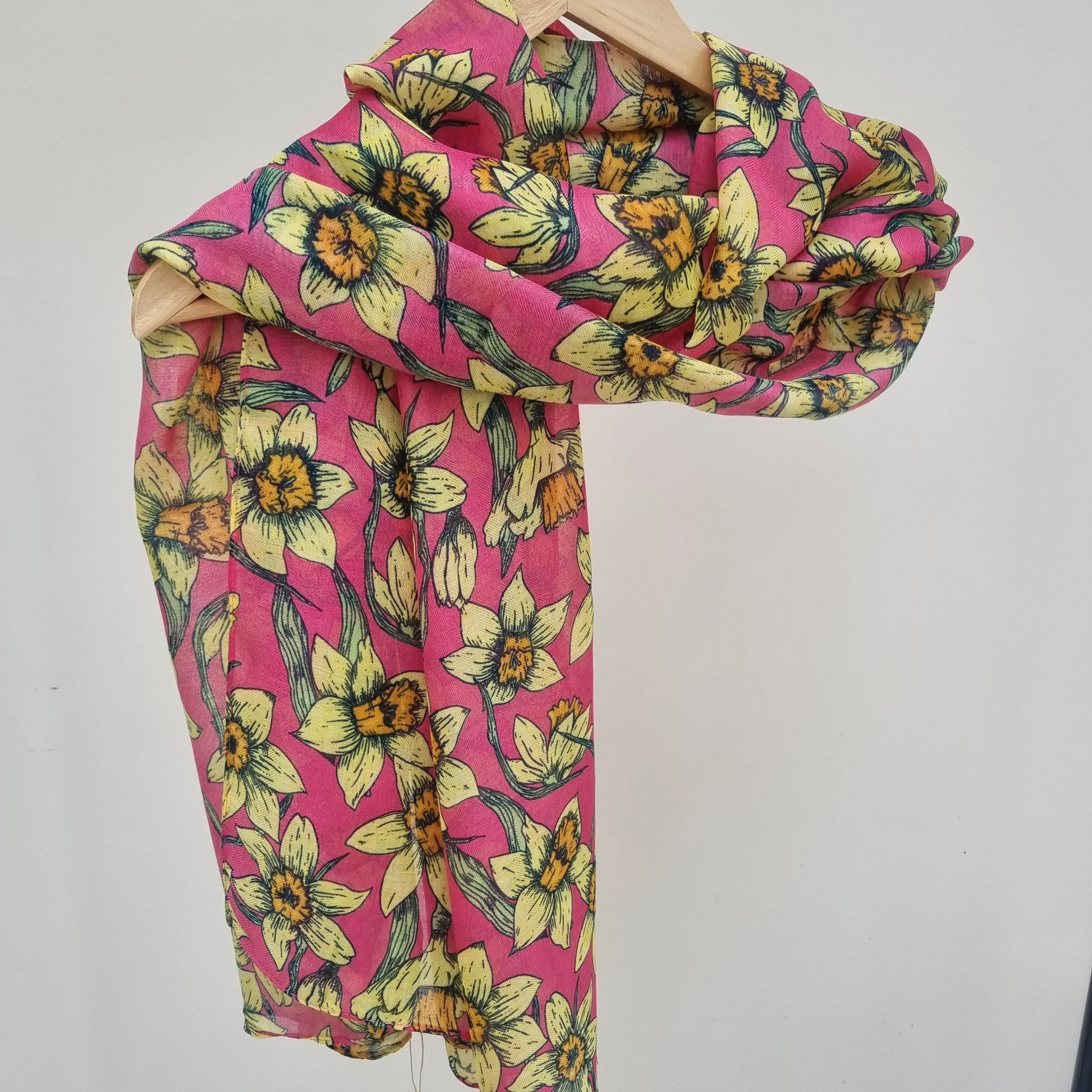 Daffodils print eco scarf