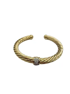 David Yurman 18 Karat Gold and Diamond Cuff