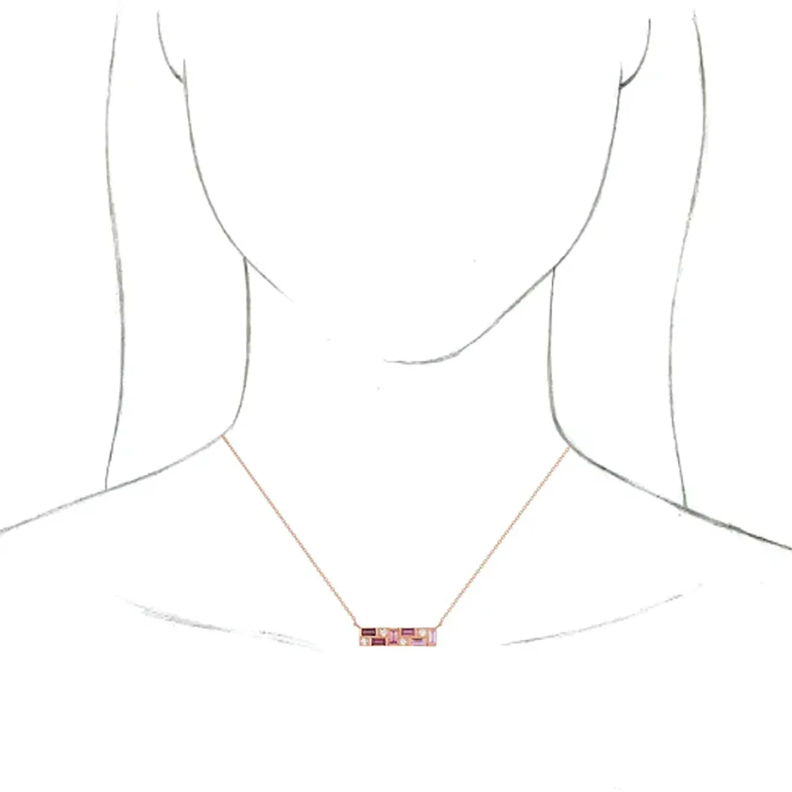 Diamond & Multicolor Gemstone Necklace