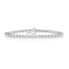 Diamond Jewellery 9ct White Gold Diamond Tennis Bracelet BD022W