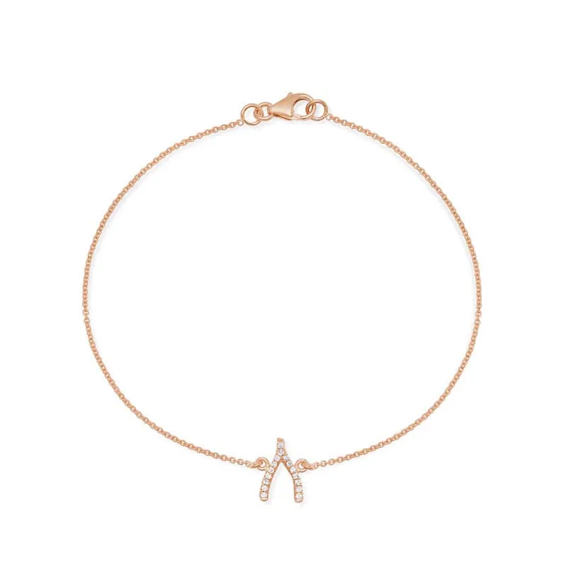 Diamond Mini Wishbone Bracelet