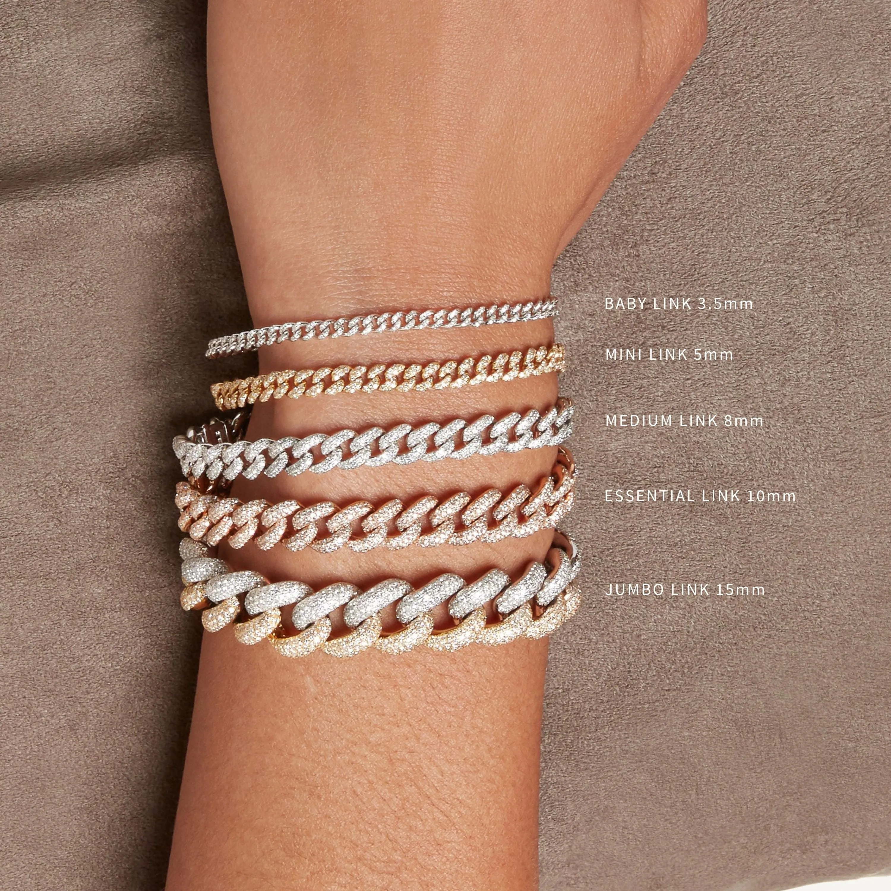 DIAMOND TWO-TONE MEDIUM PAVE LINK BRACELET