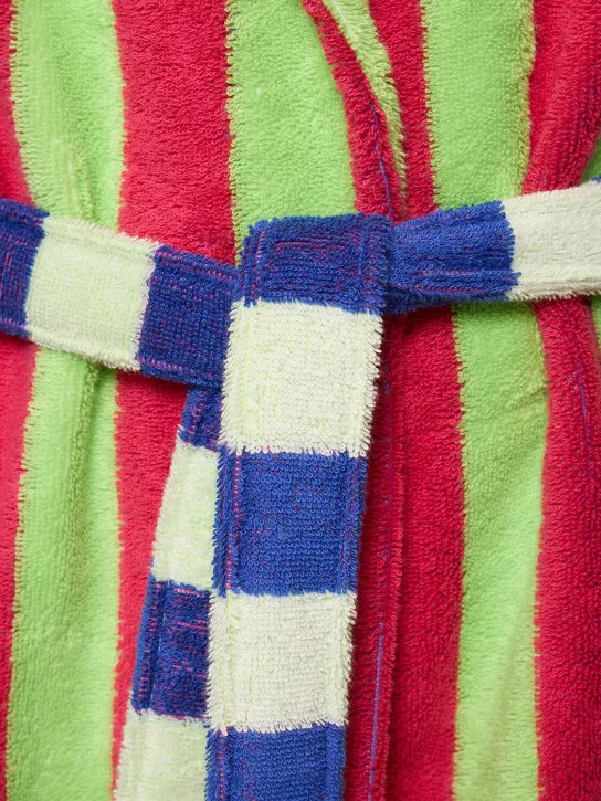 Dusen Dusen   Garden Stripe cotton blend bathrobe 
