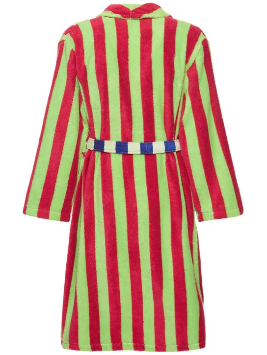 Dusen Dusen   Garden Stripe cotton blend bathrobe 
