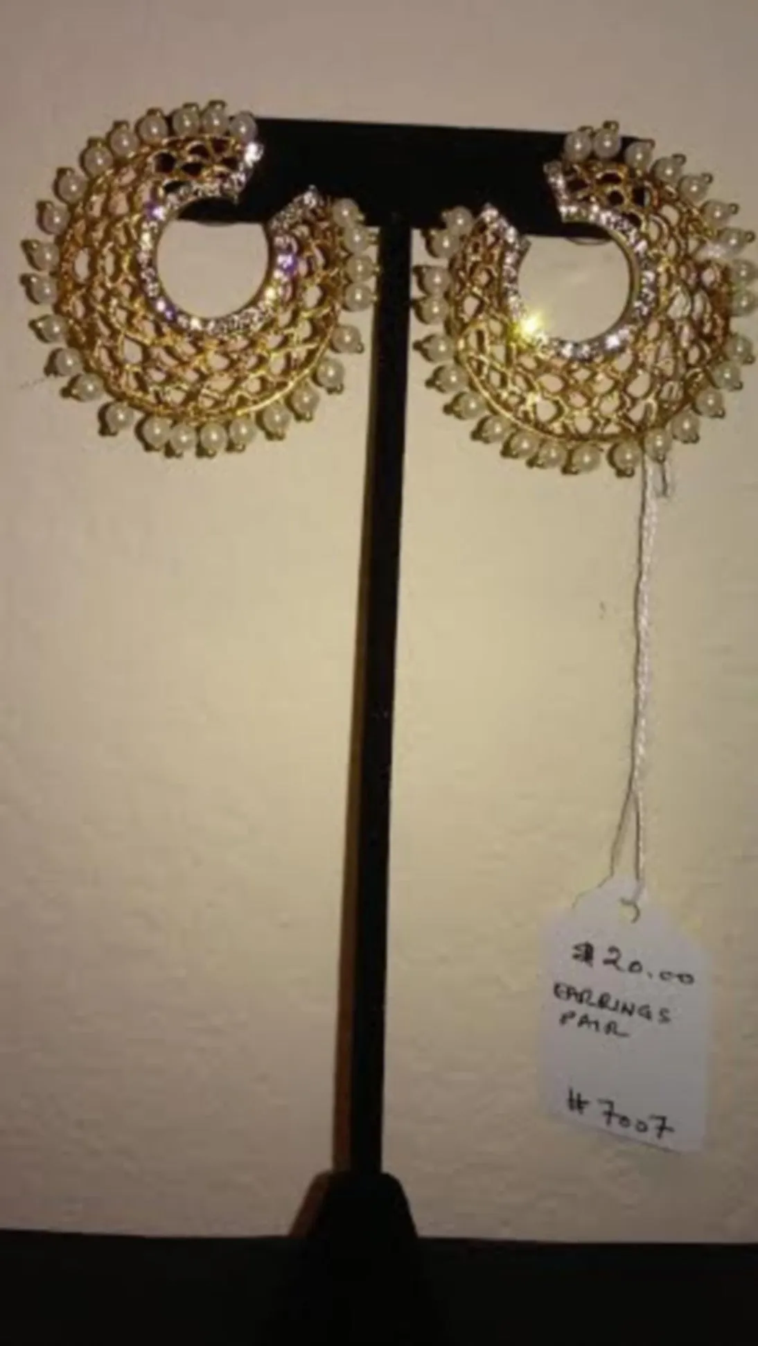 Earrings 7007 Golden Earrings Indian Jewelry Shieno Sarees