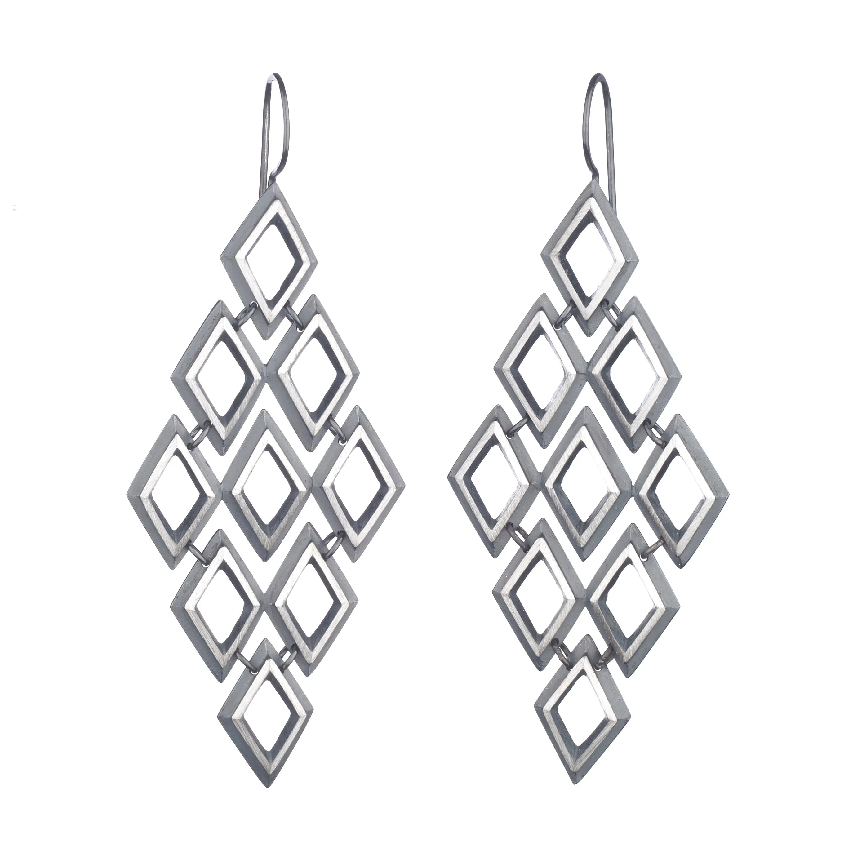 Eclipse Faceted Diamond Earrings - large