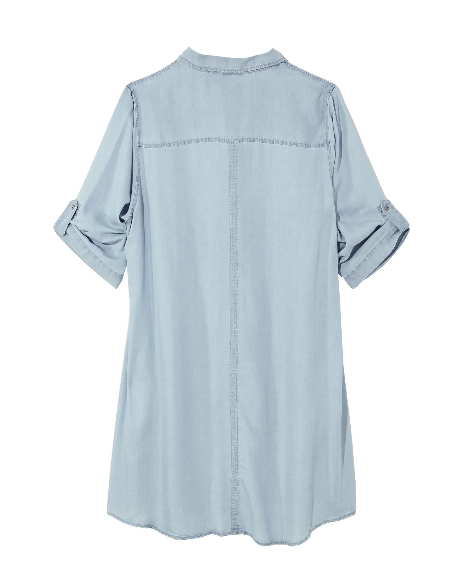 Edina Button Down Shirt Dress | Light Wash