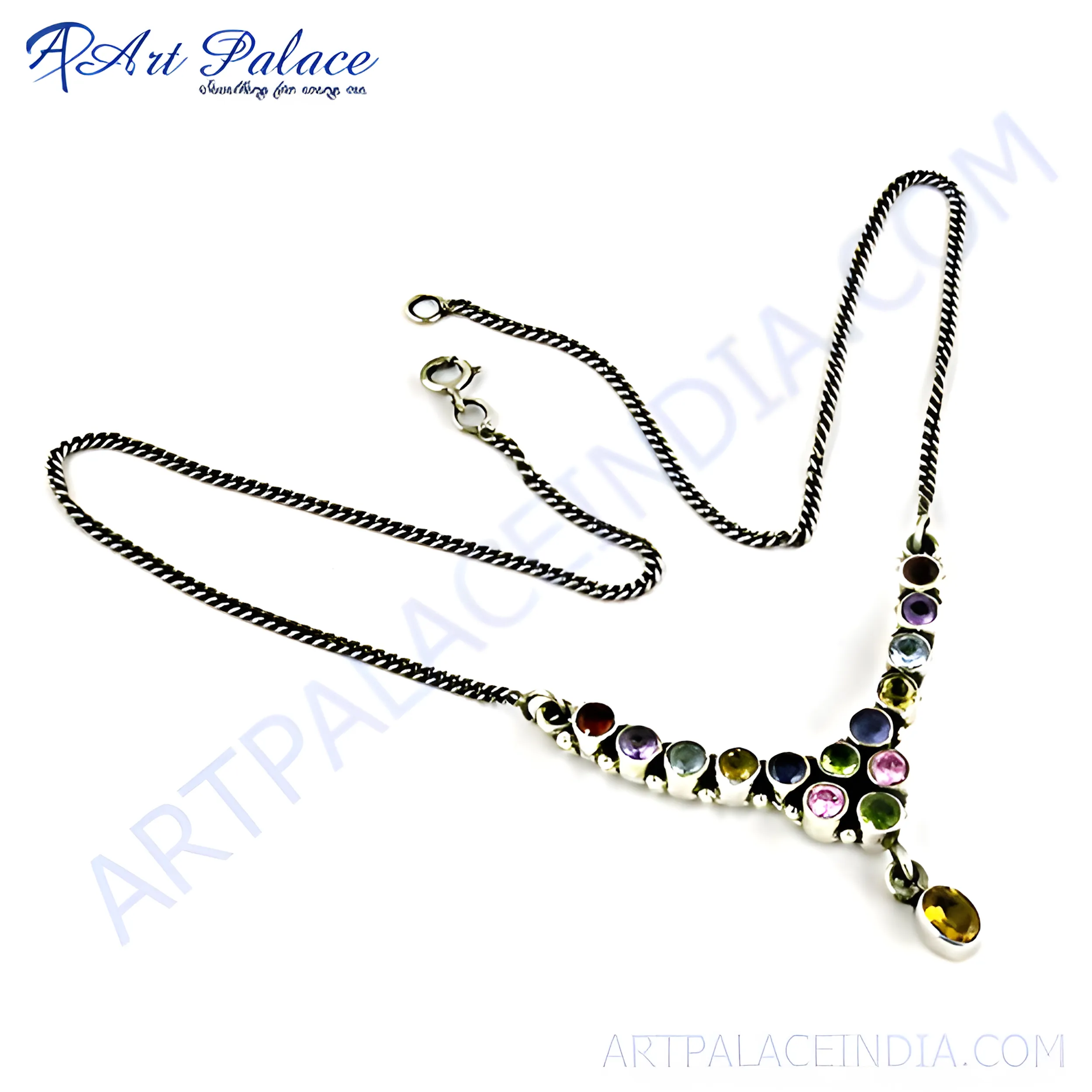 Elegant Pink Amethyst Garnet Silver Necklace - Fashionable CZ Gemstone Jewelry