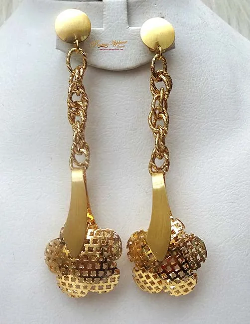 Elongated Flower Party African Nigerian No Necklace Earring Jewellery