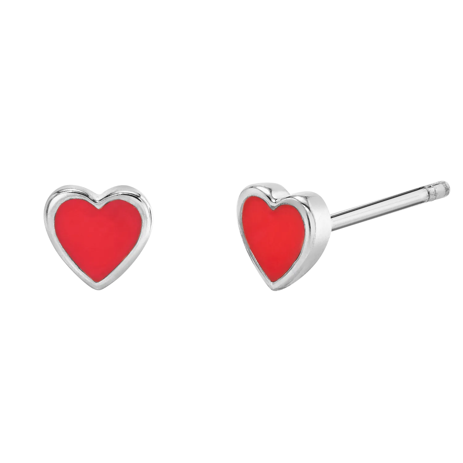 Enamel Heart Shape Studs