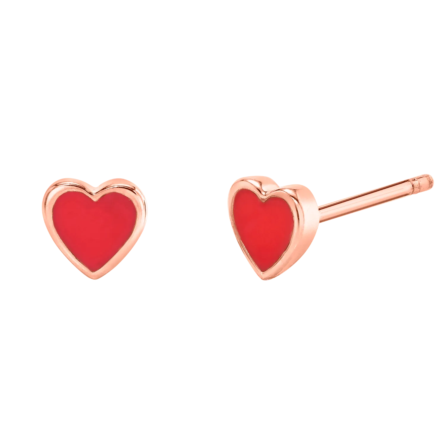 Enamel Heart Shape Studs