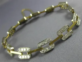 ESTATE 2.0CT DIAMOND 14KT TWO TONE GOLD 3D RECTANGULAR FILIGREE TENNIS BRACELET