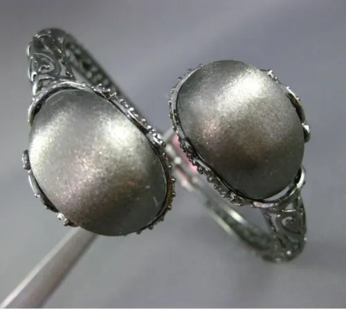 ESTATE EXTRA LARGE 1.68CT 14K BLACK GOLD 3D HANDCRAFTED FILIGREE BANGLE BRACELET