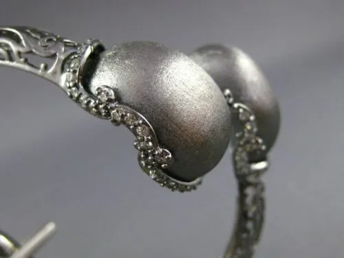 ESTATE EXTRA LARGE 1.68CT 14K BLACK GOLD 3D HANDCRAFTED FILIGREE BANGLE BRACELET