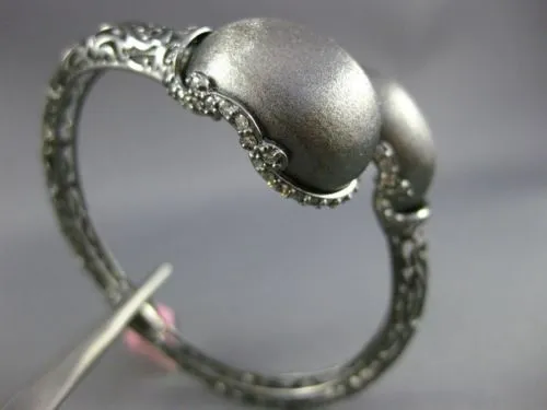 ESTATE EXTRA LARGE 1.68CT 14K BLACK GOLD 3D HANDCRAFTED FILIGREE BANGLE BRACELET