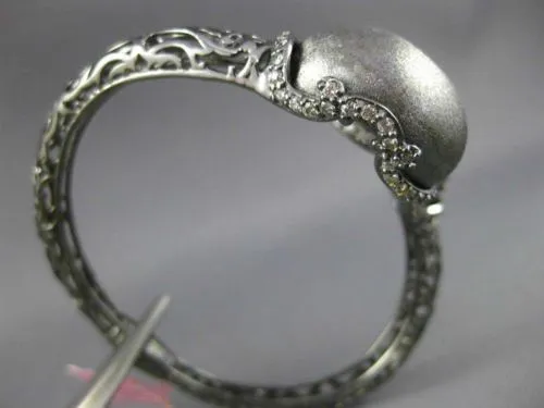 ESTATE EXTRA LARGE 1.68CT 14K BLACK GOLD 3D HANDCRAFTED FILIGREE BANGLE BRACELET