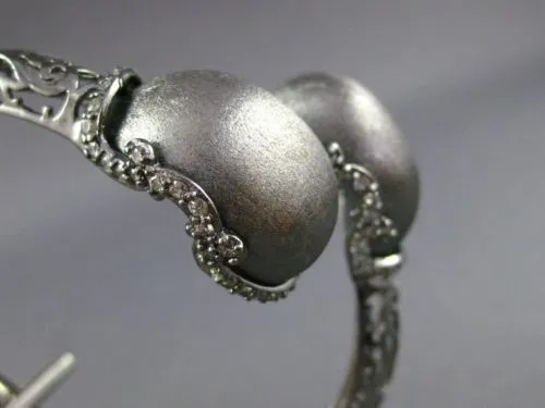 ESTATE EXTRA LARGE 1.68CT 14K BLACK GOLD 3D HANDCRAFTED FILIGREE BANGLE BRACELET