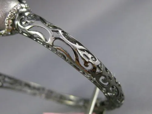 ESTATE EXTRA LARGE 1.68CT 14K BLACK GOLD 3D HANDCRAFTED FILIGREE BANGLE BRACELET