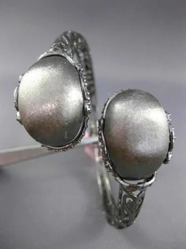ESTATE EXTRA LARGE 1.68CT 14K BLACK GOLD 3D HANDCRAFTED FILIGREE BANGLE BRACELET