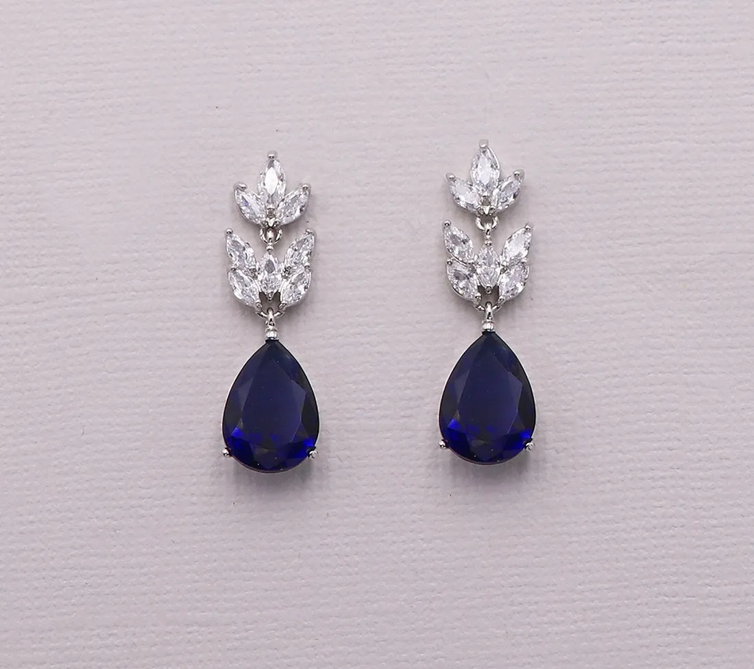 Evelyn Sapphire Blue Earrings