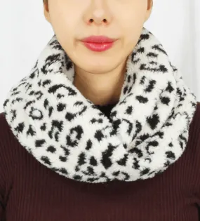 Faux Fur Animal Print Twisted Infinity Scarf