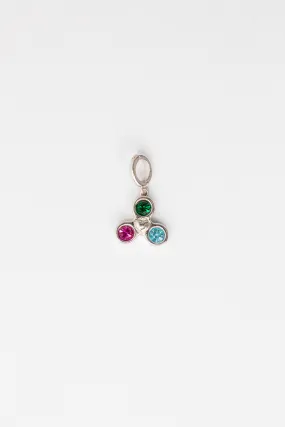 Fidget Spinner Crystal Sterling Silver Charm