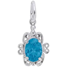 Filigree December CZ Stone SS Charm