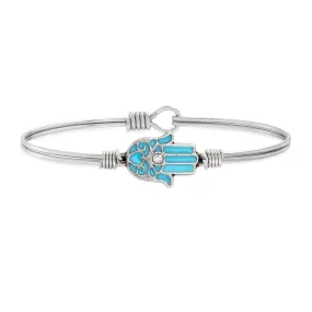 Filigree Hamsa Bangle Bracelet - Petite