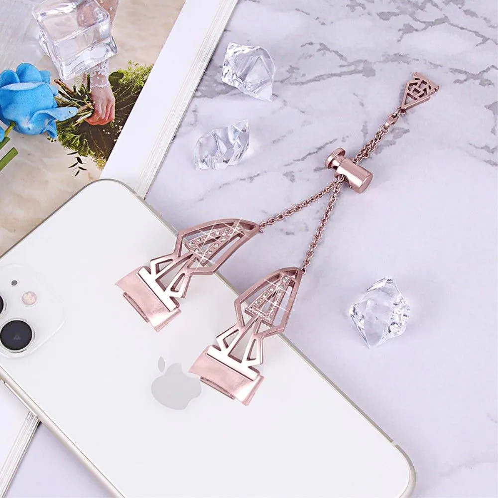 Fitbit Charge 5 luxury rhinestone décor watch strap - Rose Pink