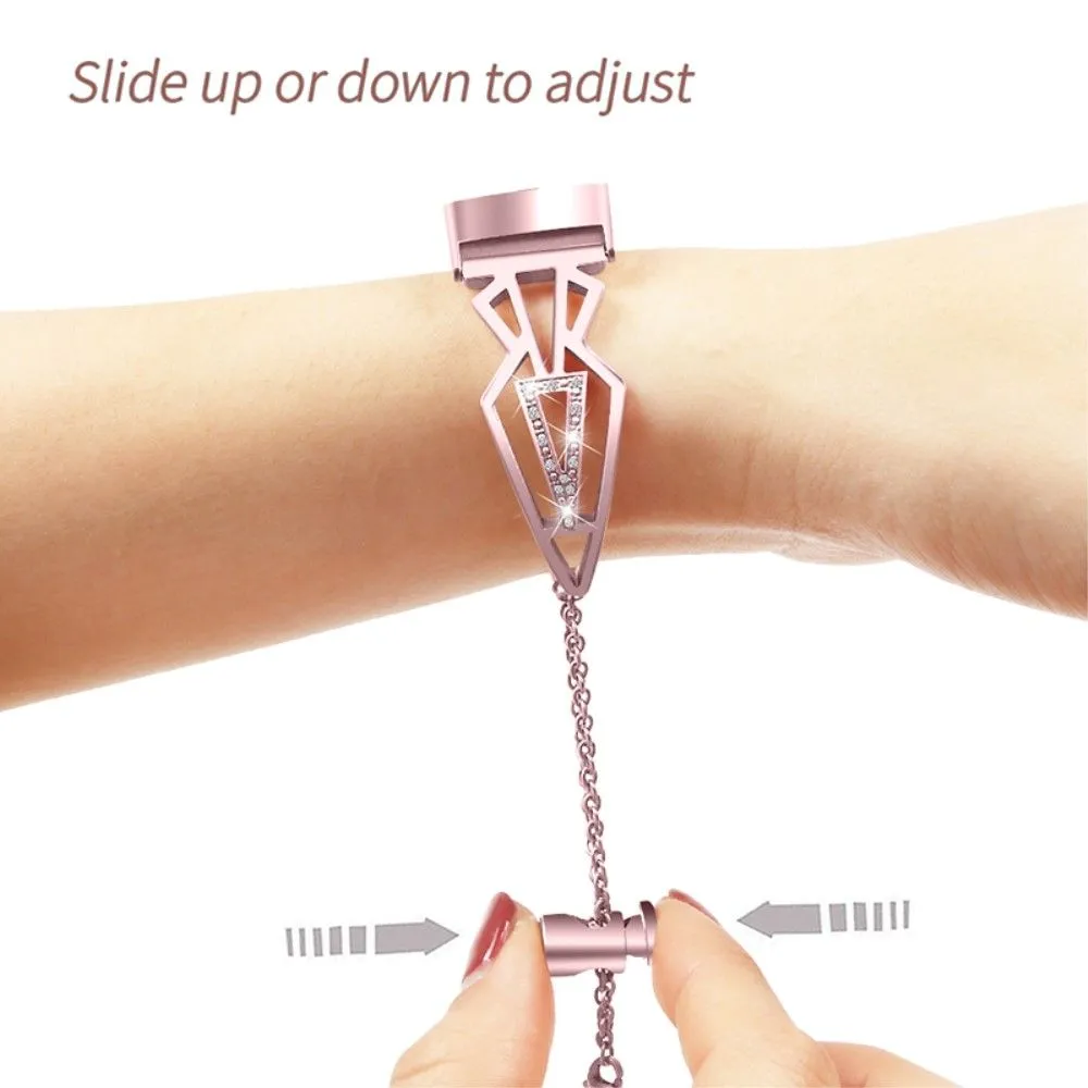 Fitbit Charge 5 luxury rhinestone décor watch strap - Rose Pink